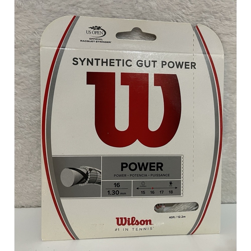 Wilson Synthetic Gut Power Tennis String 16-Gauge White